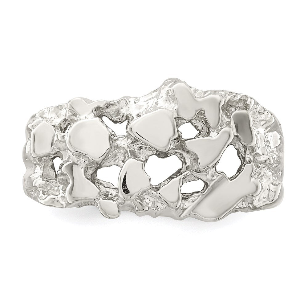 Sterling Silver Men's Nugget Ring Size 9