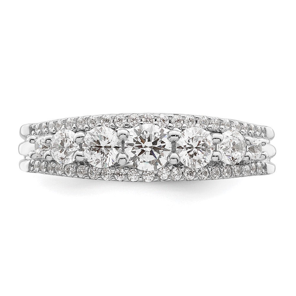 Sterling Silver Rhodium plated CZ Ring Size 6