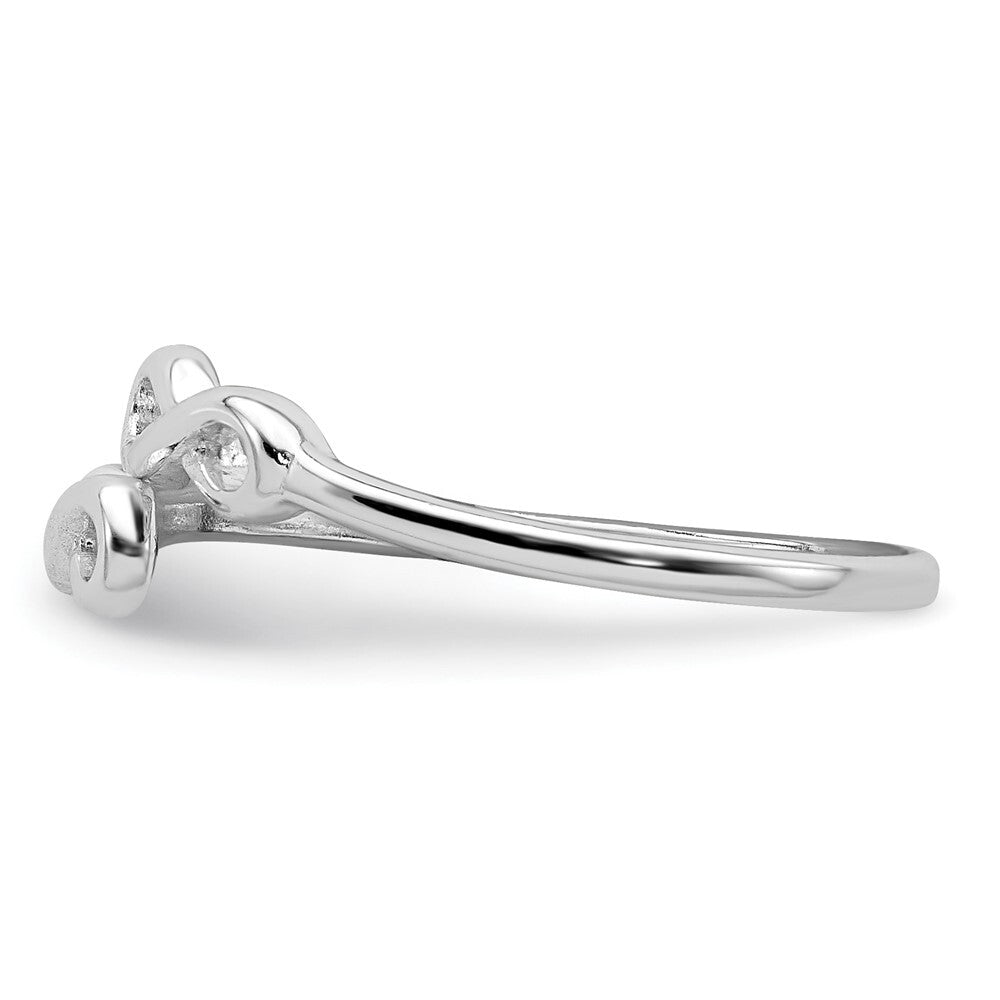 Sterling Silver Rhodium Plated Infinity Ring Size 6
