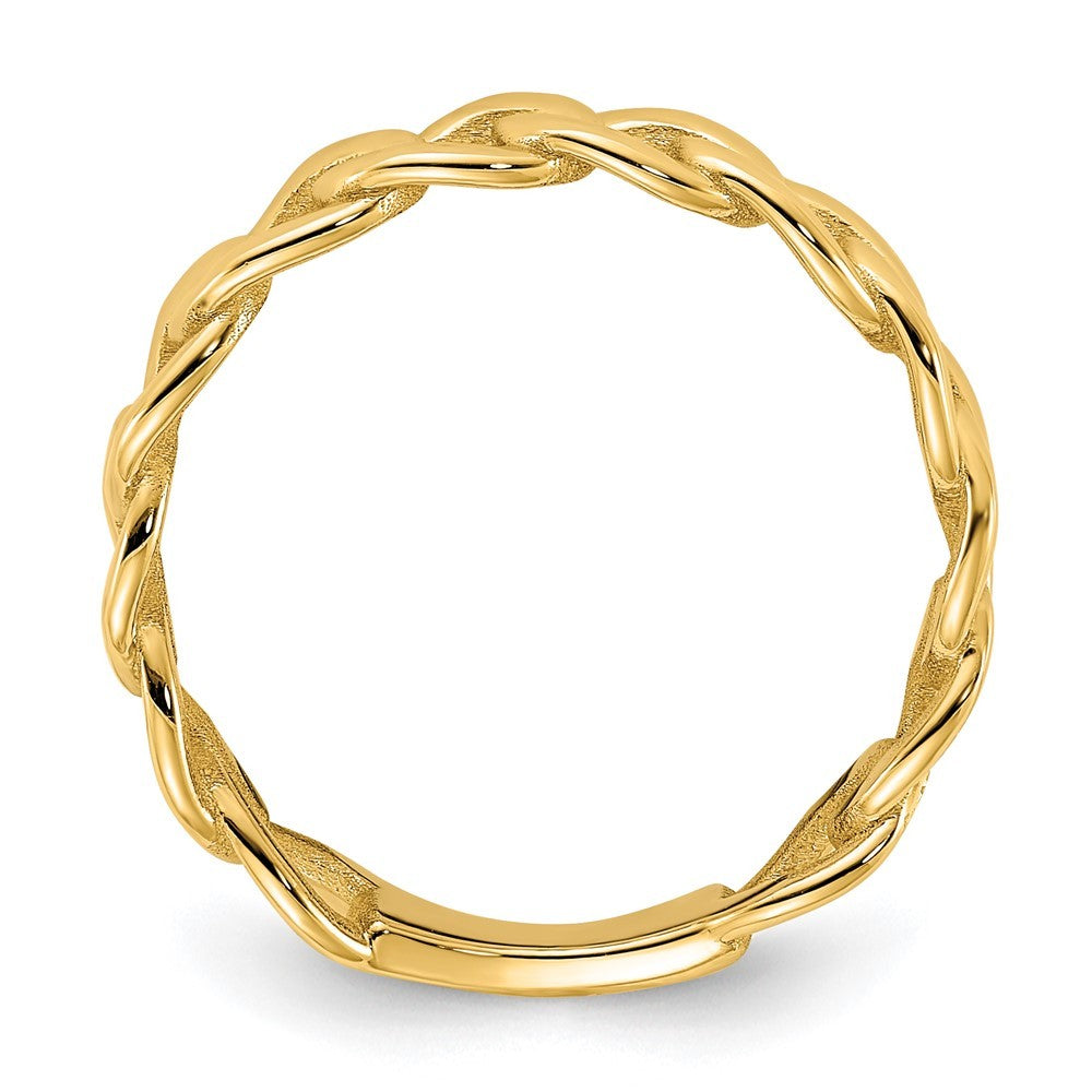 14k Yellow Gold Polished 5mm Curb Link Ring Size 6.5