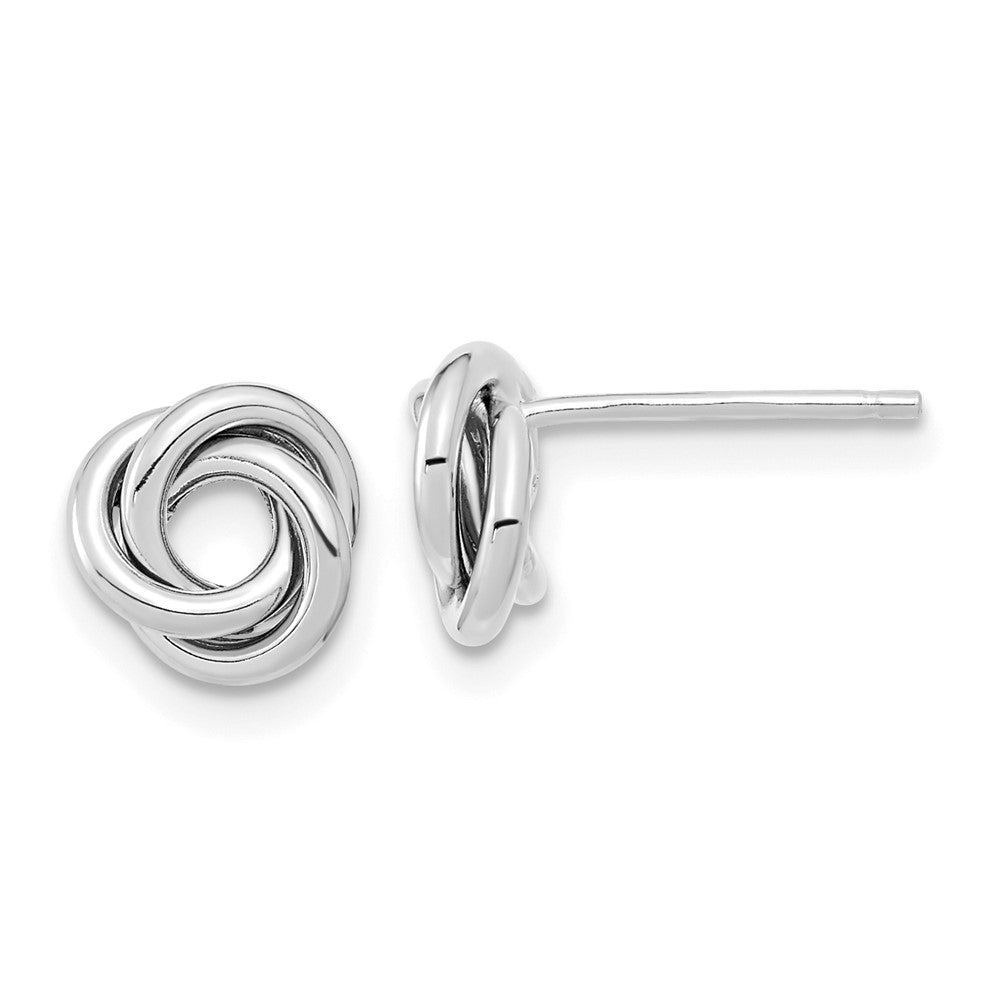 14k White Gold Polished Love Knot Earrings
