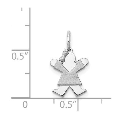 14k White Mini Girl Joy Charm Pendant