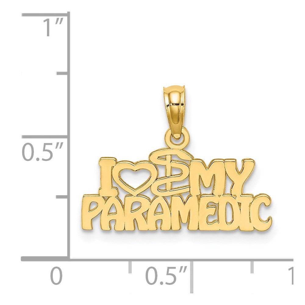 14k Yellow Gold I HEART MY PARAMEDIC Charm