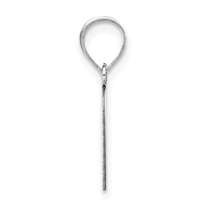 14k White Gold Polished Script Letter O Initial Pendant for Women