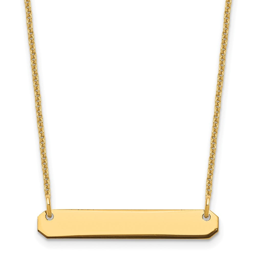 14k Yellow Gold Yellow Gold Small Blank Bar Necklace