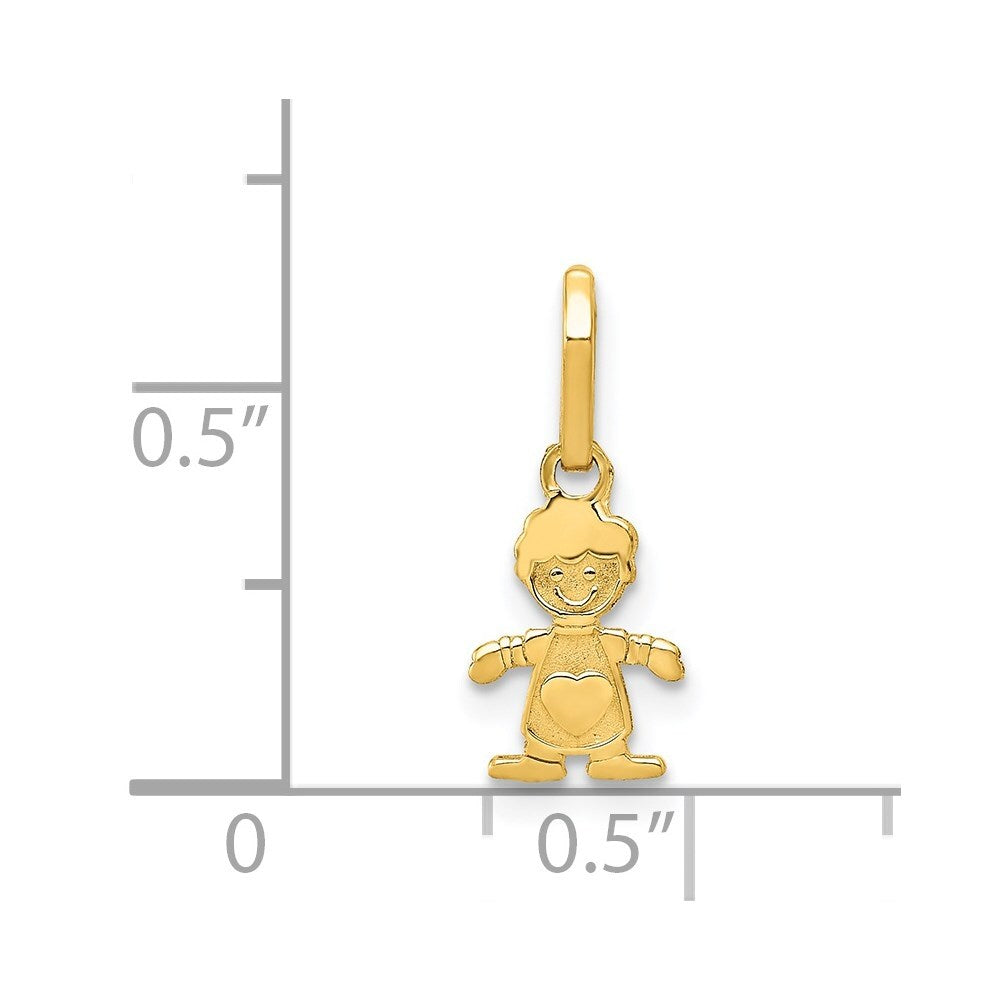 14k Yellow Gold Polished Little Boy Pendant for Women