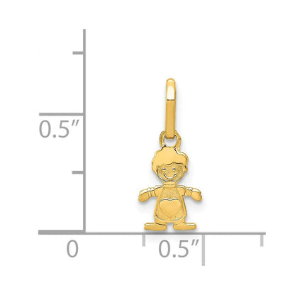 14k Yellow Gold Polished Little Boy Pendant for Women