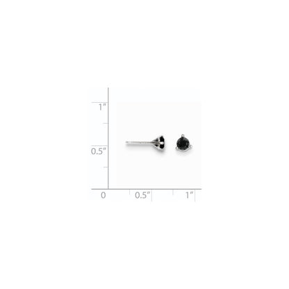 14k White Gold 3/8ct Black Diamond Stud Earrings Gift for Women