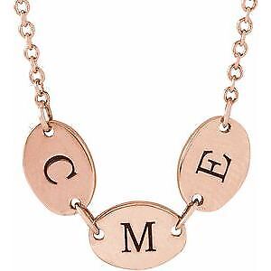 14k Rose Gold 3-Disc Engravable Family Disc 18" Necklace