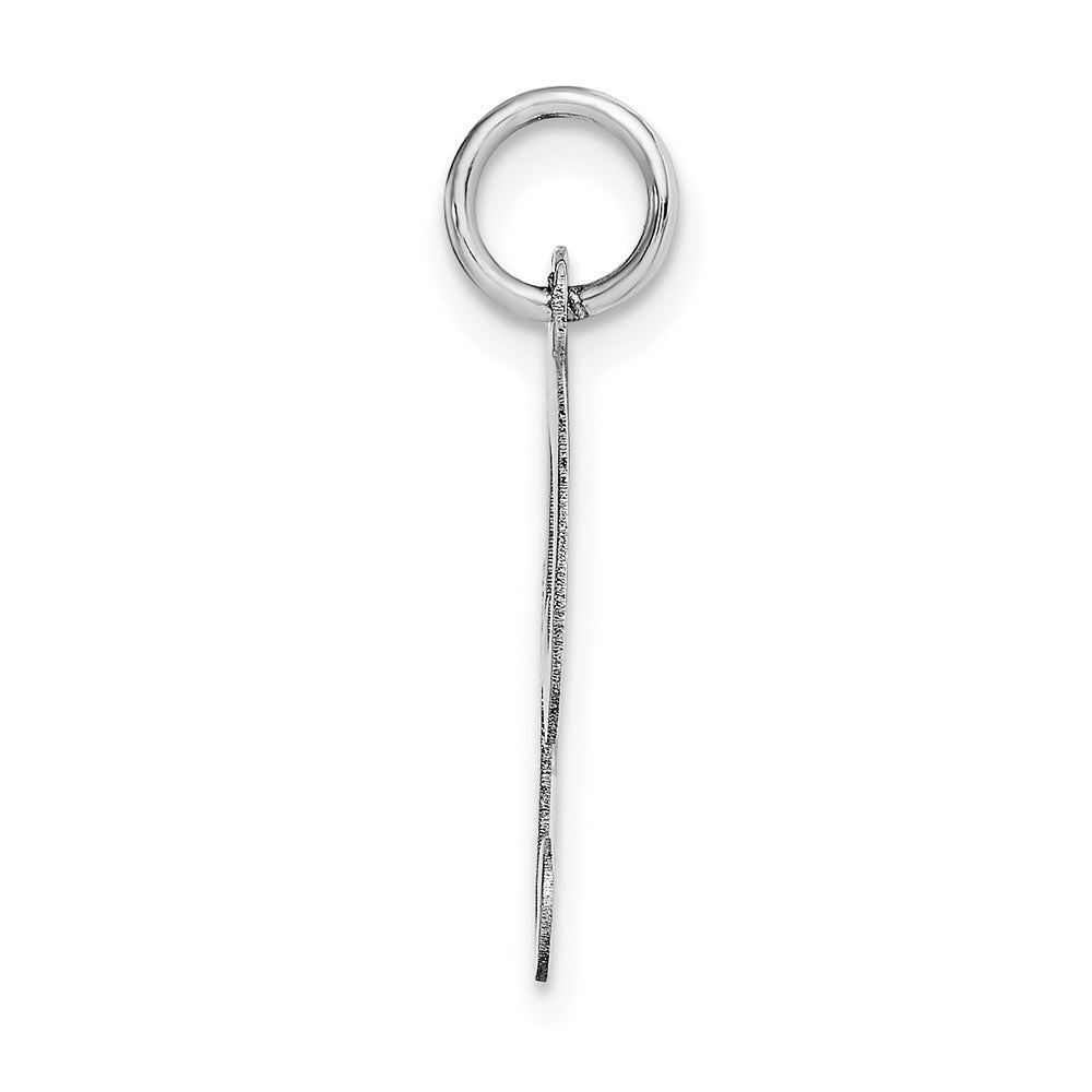14k White Gold Medium Fancy Script Letter H Initial Charm Pendant