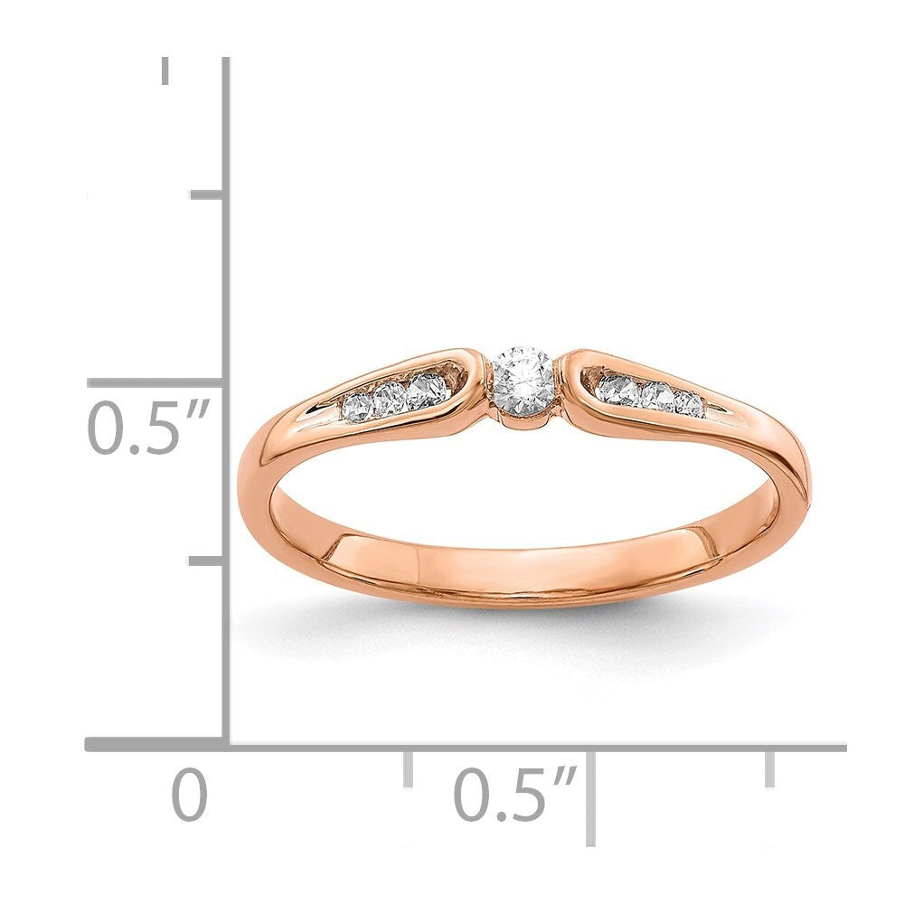 14k Rose Gold Diamond Ring Size 7
