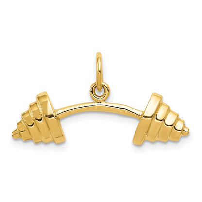 14k Yellow Gold Barbell Charm