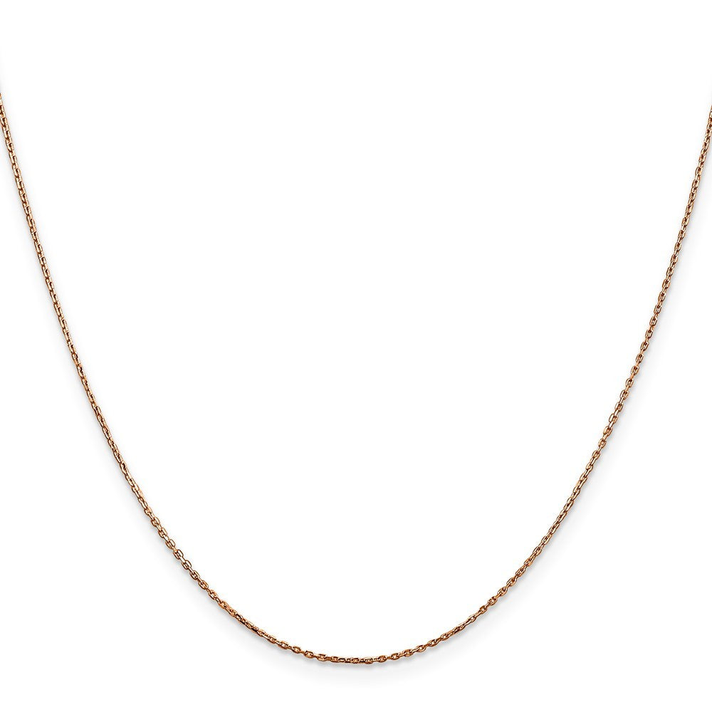 14K Rose Gold 30 inch .8mm Diamond-cut Cable with Lobster Clasp Chain Necklace