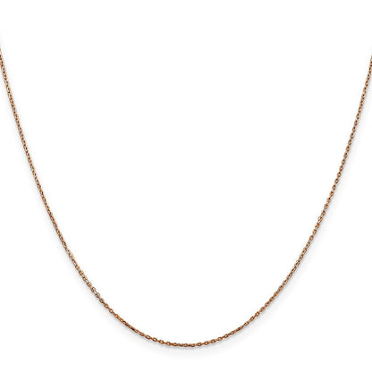 14K Rose Gold 30 inch .8mm Diamond-cut Cable with Lobster Clasp Chain Necklace