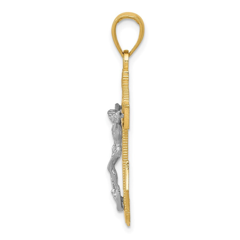 14k Two-tone Gold Mariner's Crucifix Pendant for Women
