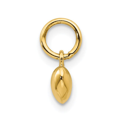 14k Yellow Gold Polished 3-D Puffed Heart Charm