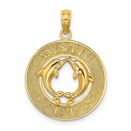 14k Yellow Gold MYSTIC CT Dolphins Charm Pendant for Women