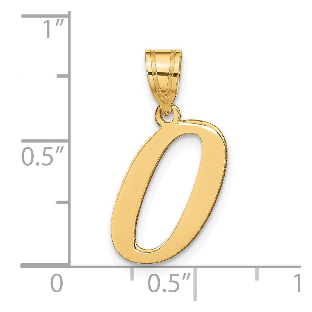 14k Yellow Gold Polished Letter O Initial Pendant