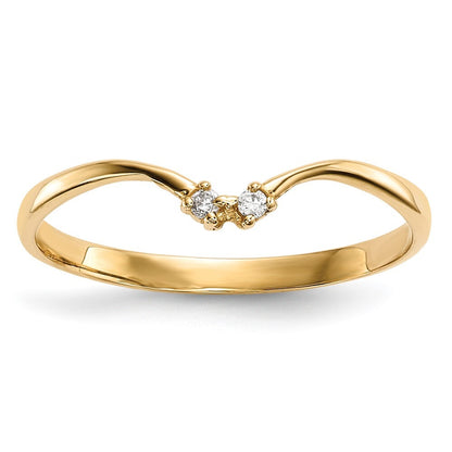 14K Yellow Gold 2-stone CZ Wrap Ring Size 7