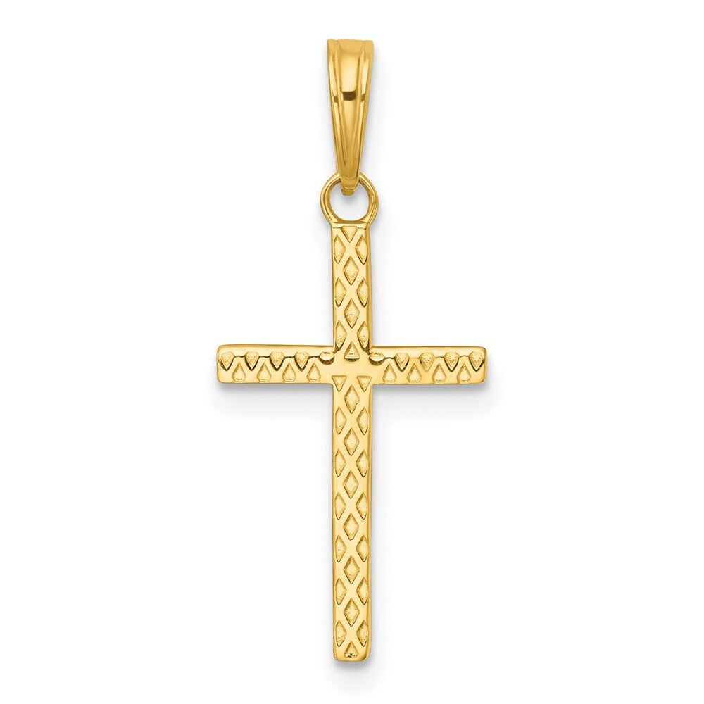 14k Yellow Gold Polished Cross Pendant