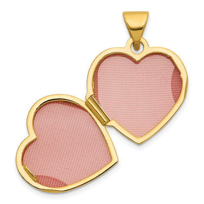 14k Yellow Gold & Rhodium My Love My Life My Forever on Back 15mm Heart Locket