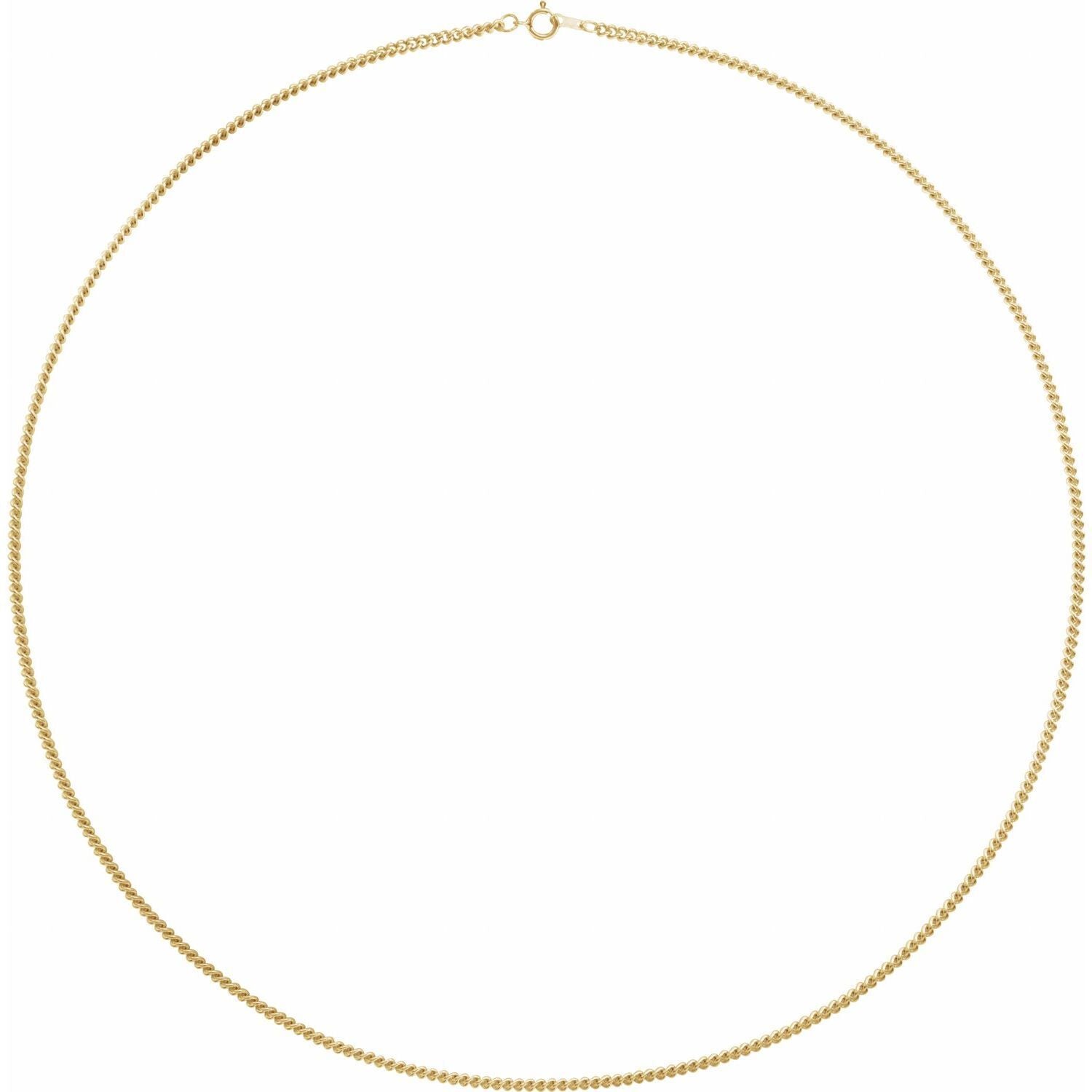 14k Yellow Gold 2.25 mm Curb 18" Chain Necklace Fine Gift for Women