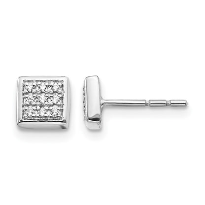 14k White Gold Diamond Post Earrings