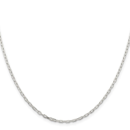 Sterling Silver 2.2mm Diamond-cut Long Link Cable Chain