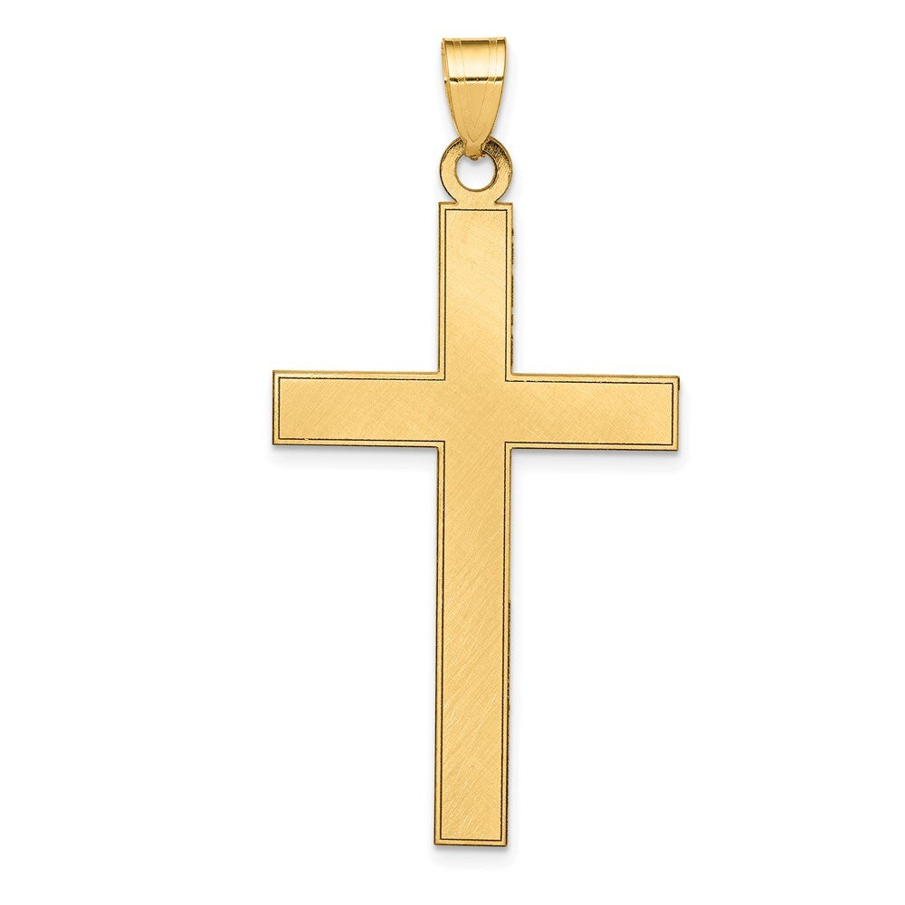 14k Yellow Gold Florentine Satin Cross Pendant for Women