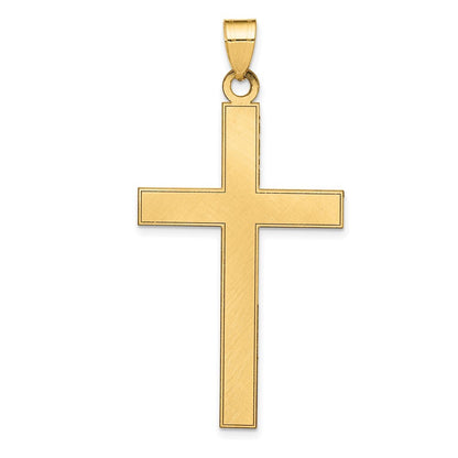 14k Yellow Gold Florentine Satin Cross Pendant for Women