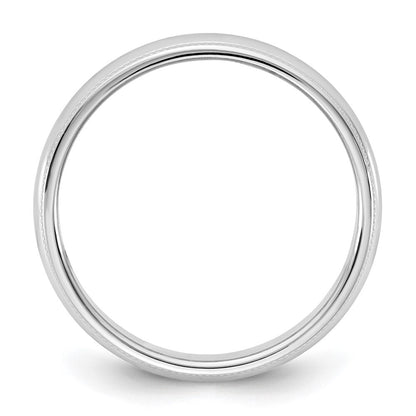 14k White Gold 4.5mm Milgrain Half Round Band Size 6