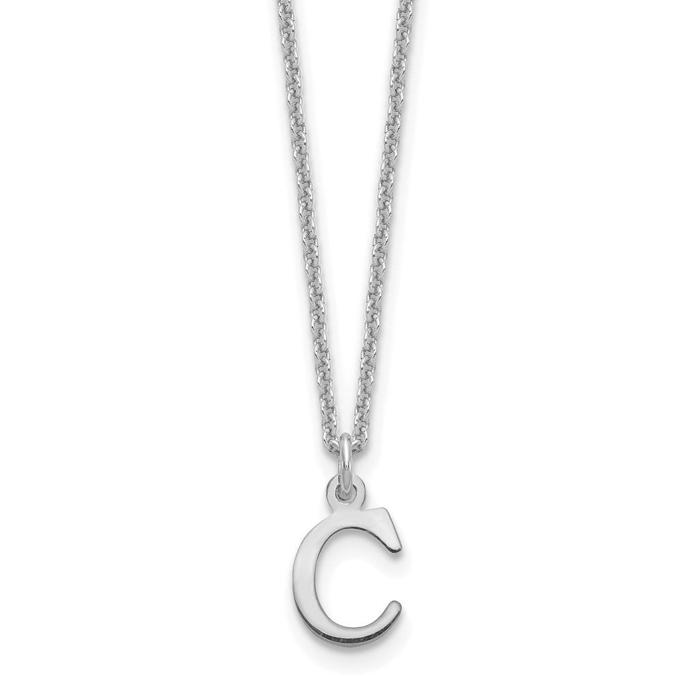14k White Gold Cutout Letter C Initial Necklace