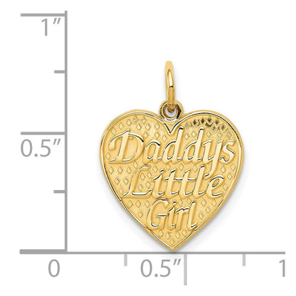14k Yellow Gold DADDYS LITTLE GIRL Charm Pendant