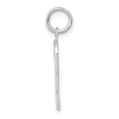 14K White Medium Polished Number 2 Charm