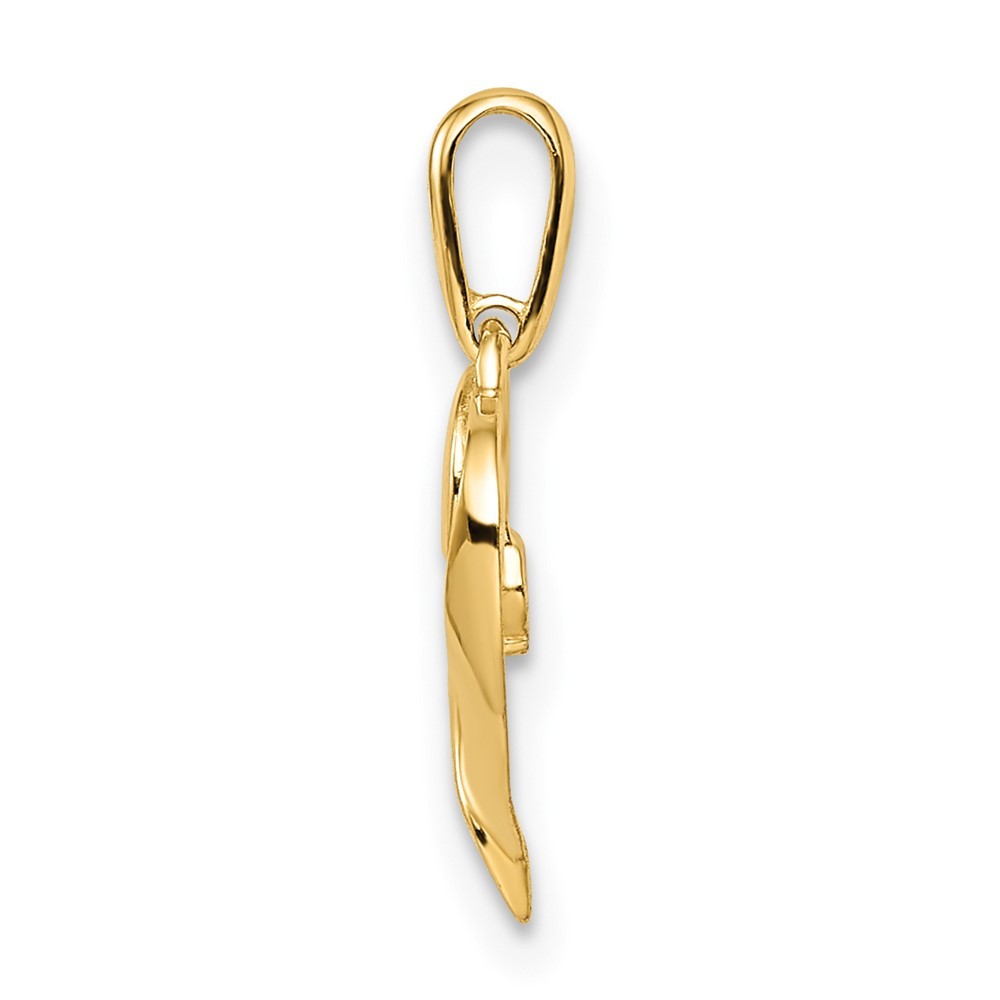 14k Yellow Gold CZ Heart Pendant