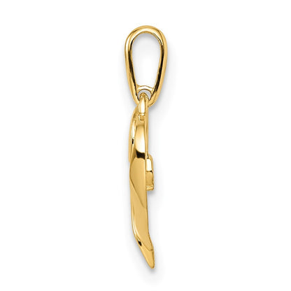 14k Yellow Gold CZ Heart Pendant