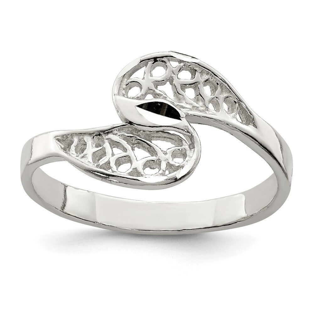 Sterling Silver Filigree Ring Size 6