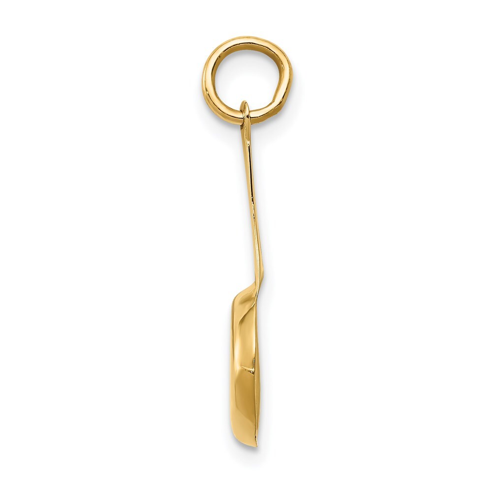 14k Yellow Gold 3D Frying Pan Enameled Egg Charm Pendant for Women