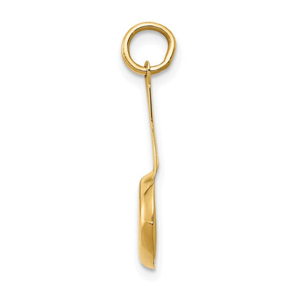 14k Yellow Gold 3D Frying Pan Enameled Egg Charm Pendant for Women