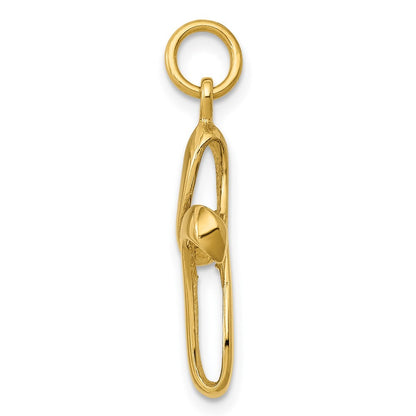 14k Yellow Gold Polished Cross Charm