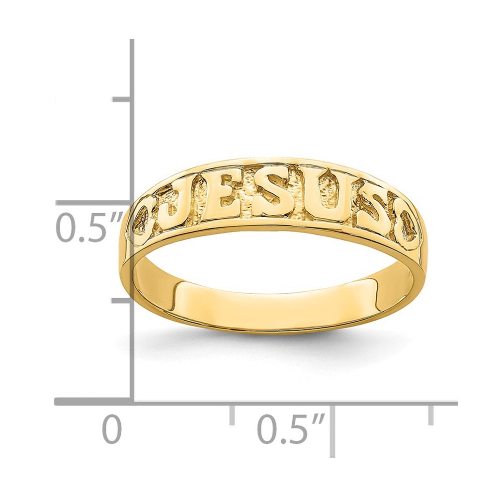 14K Yellow Gold Gold Polished Jesus w/Hearts Ring