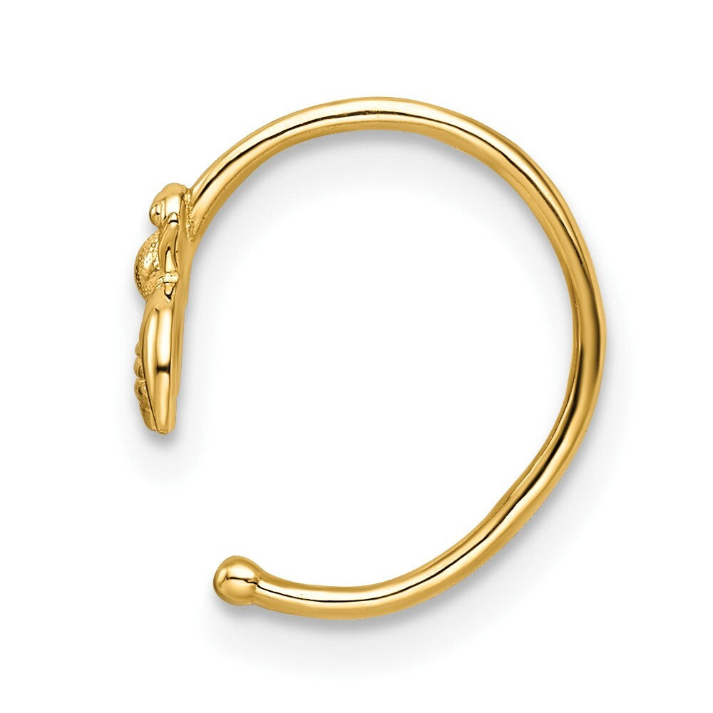 14k Yellow Gold 18 Gauge Bumble Bee Nose Ring / Ear Cuff