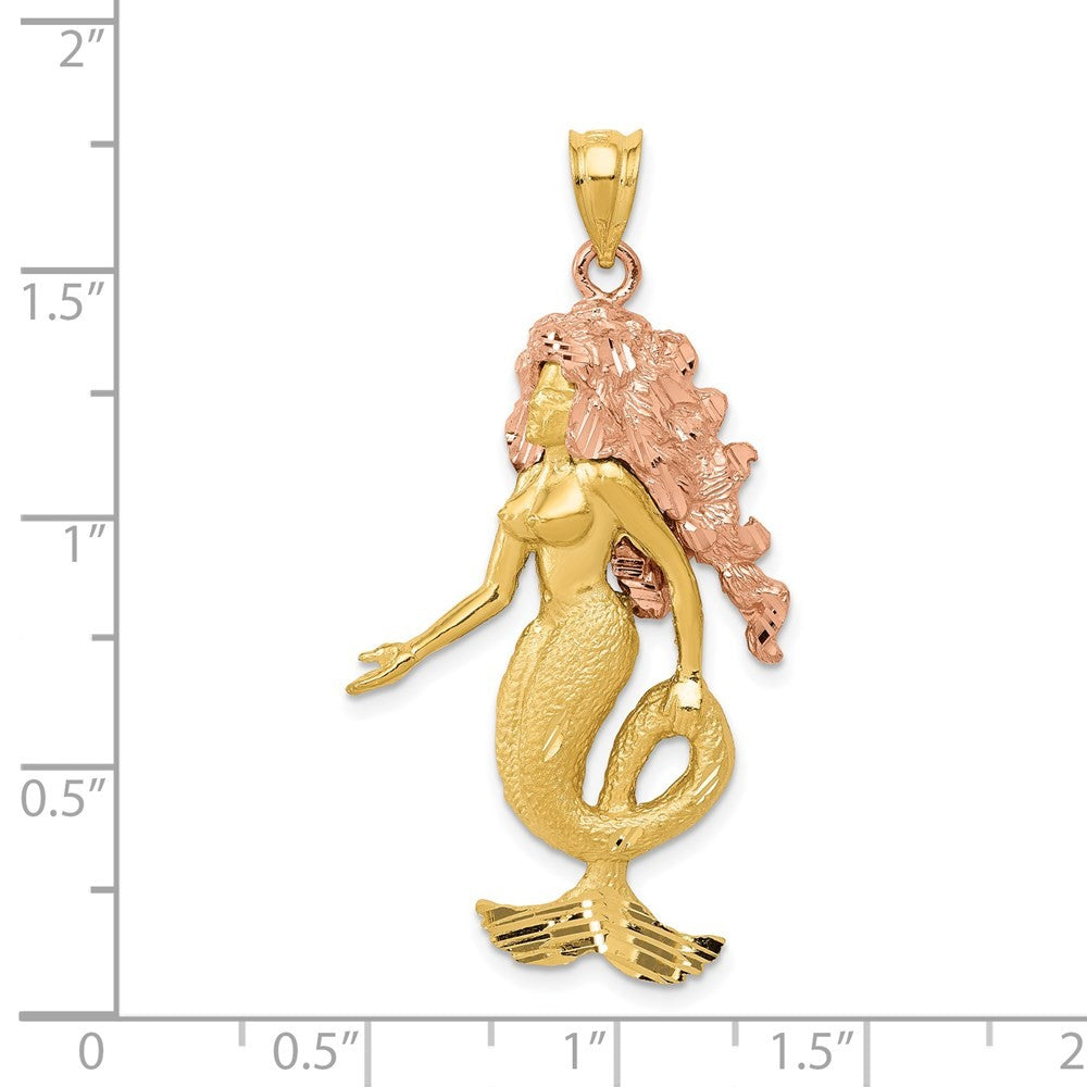14k Two-Tone Gold Mermaid Charm