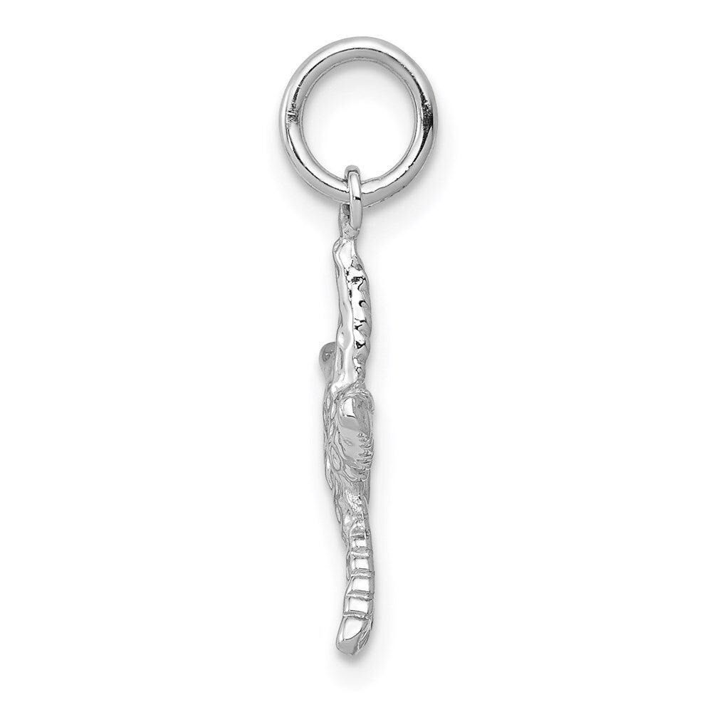 14k White Gold Polished 3-D Starfish Pendant for Women