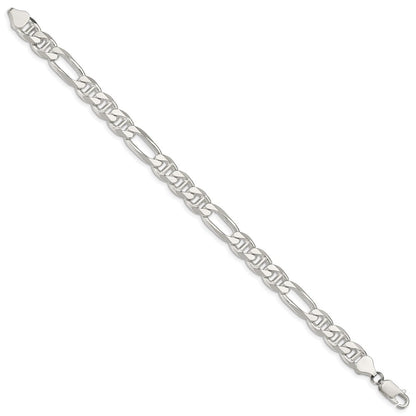 Sterling Silver 8.25mm Figaro Anchor Chain Bracelet