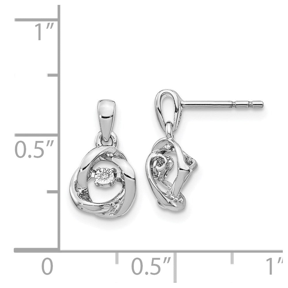 14k White Gold Fancy Moving Diamond Drop & Dangle Earrings