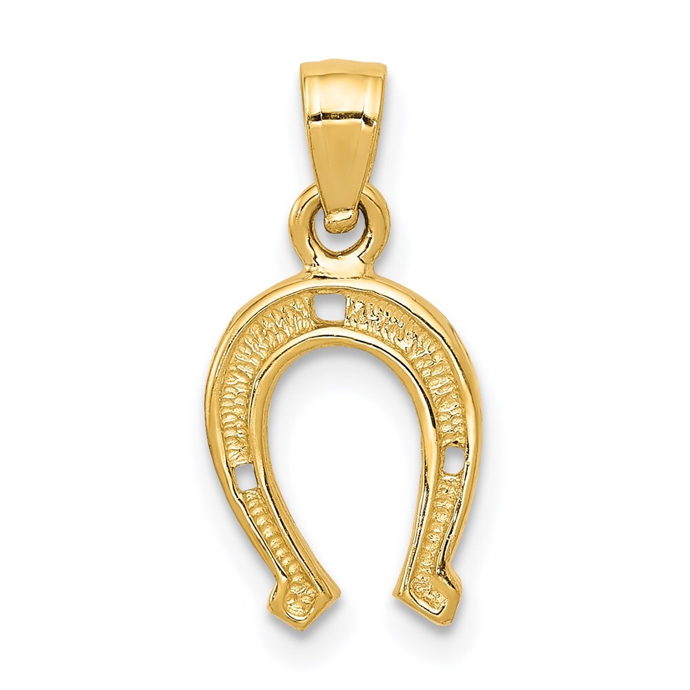 14k Yellow Gold Horseshoe Pendant for Women