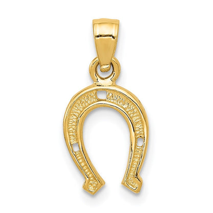 14k Yellow Gold Horseshoe Pendant for Women