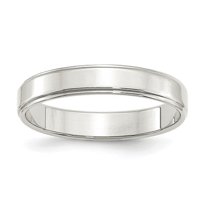 Sterling Silver 4mm Flat with Step Edge Size 6 Band Ring