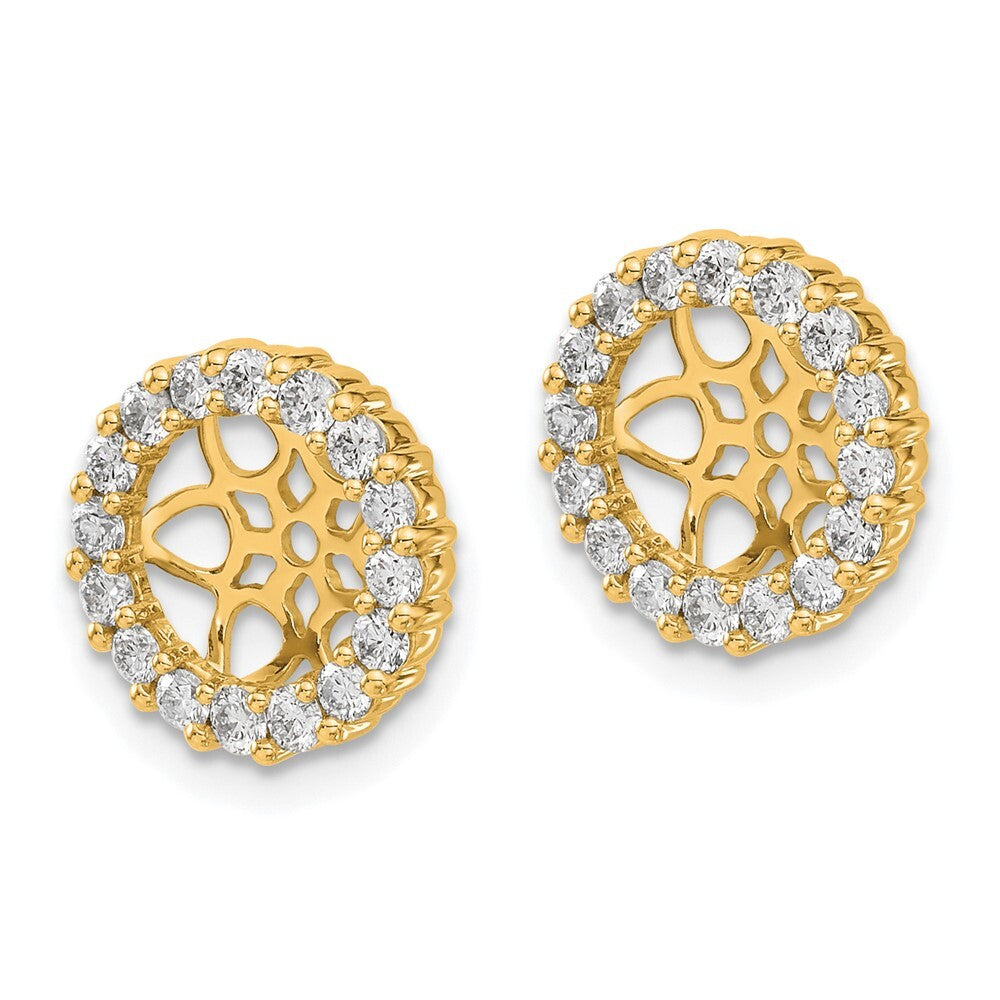 14k Yellow Gold Diamond Earring Jackets